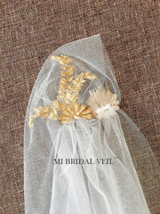 Juliet Cap Veil, Cap Wedding Veil, Beaded Vintage Lace Juliet Cap Wedding Veil 