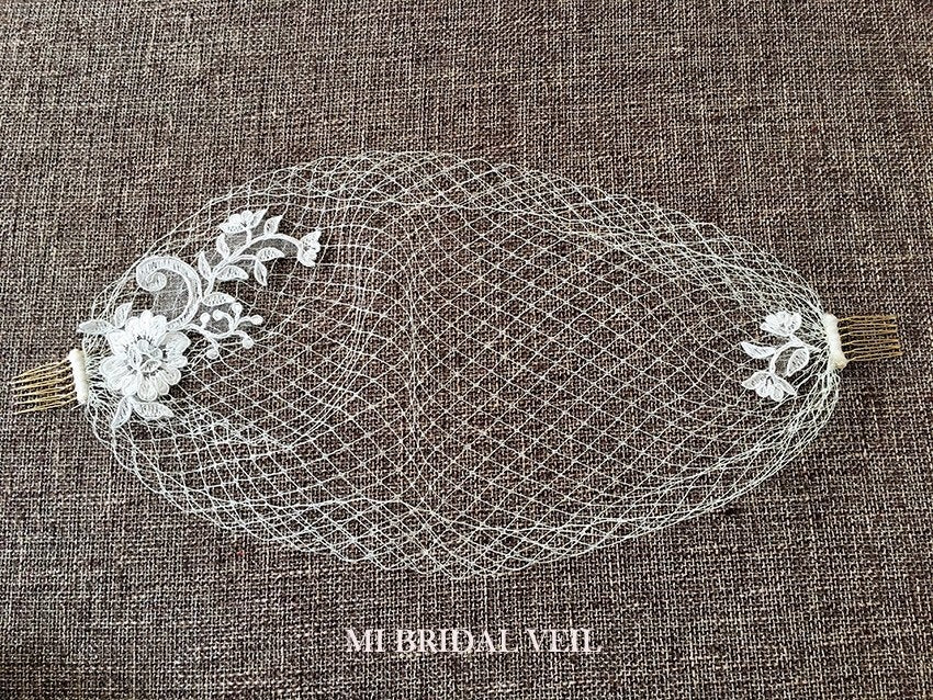 Bandeau Birdcage, Russian Netting Birdcage, Mi Bridal