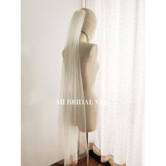 Wedding Veil, Boho Soft Tulle Veil, Sheer Illusion Tulle Veil, Bridal Veil Fingertip Mi Bridal