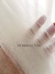 Wedding Veil, Boho Soft Tulle Veil, Sheer Illusion Tulle Veil, Bridal Veil Fingertip Mi Bridal