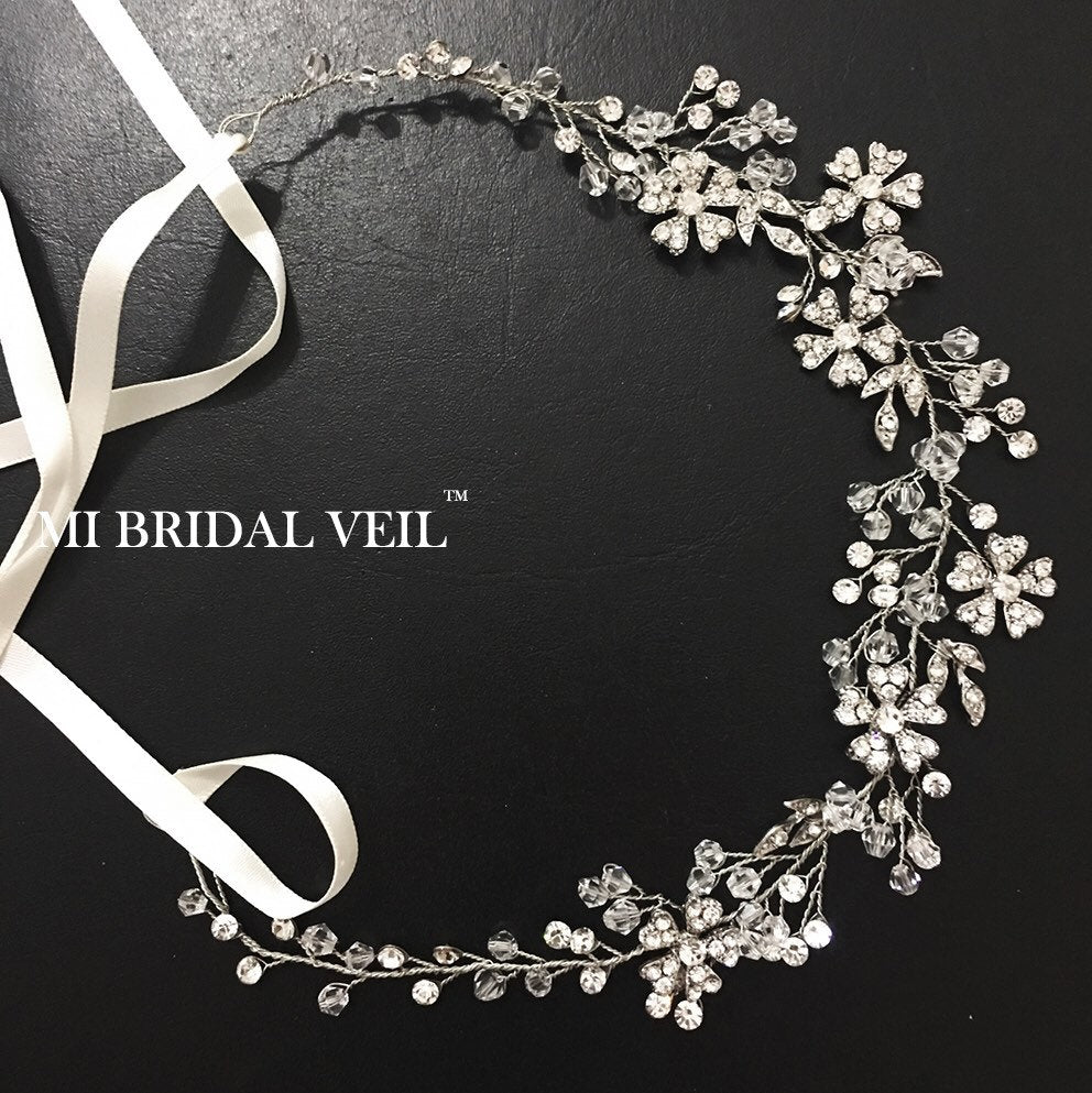 Silver Snowflake Hair Vine Bridal Headpieces Mi Bridal