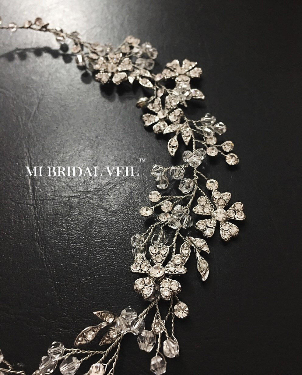 Silver Snowflake Hair Vine Bridal Headpieces Mi Bridal