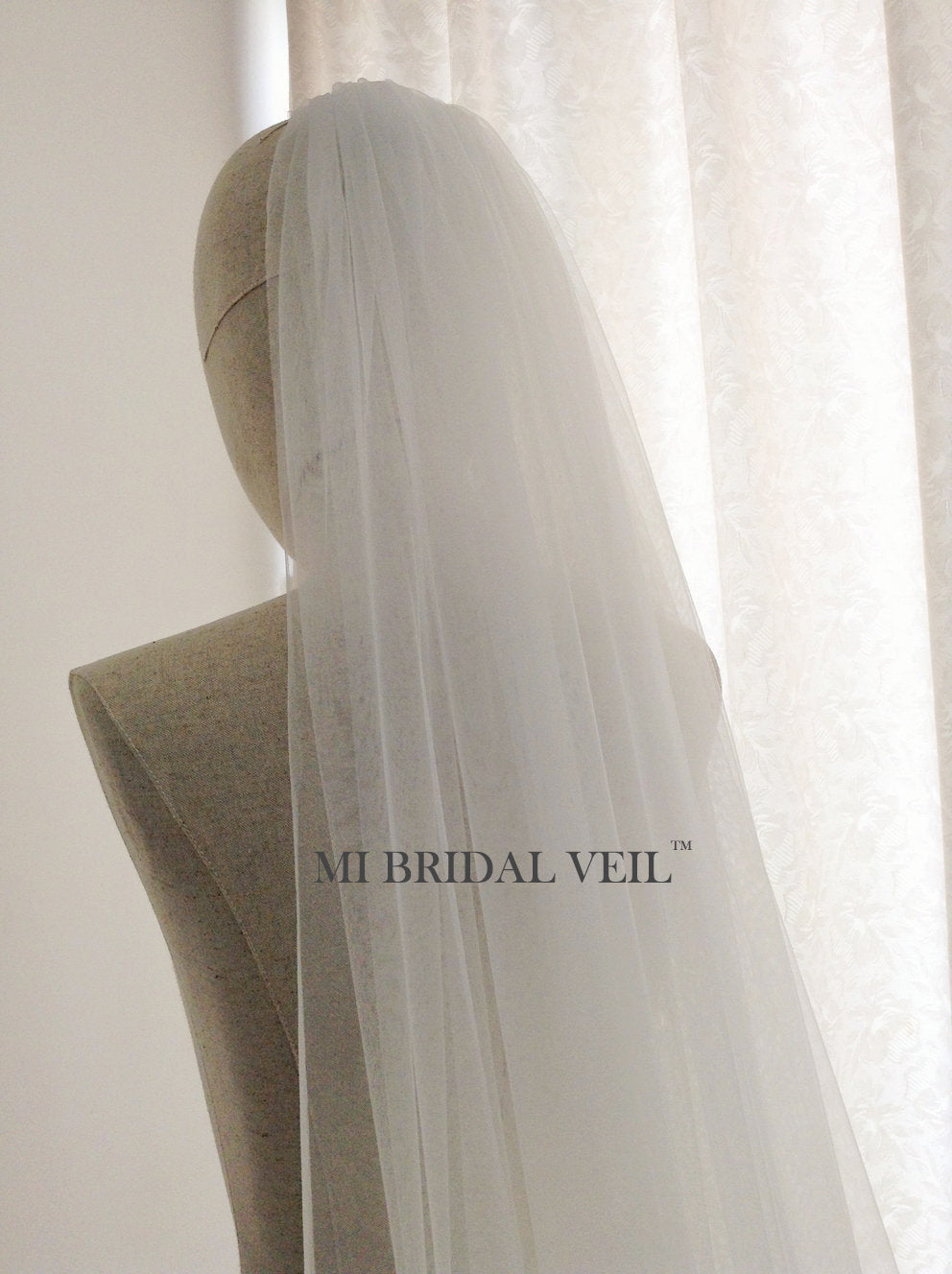 Cathedral Soft Tulle Wedding Veil, Illusion Tulle Morden Veil, Mi Bridal