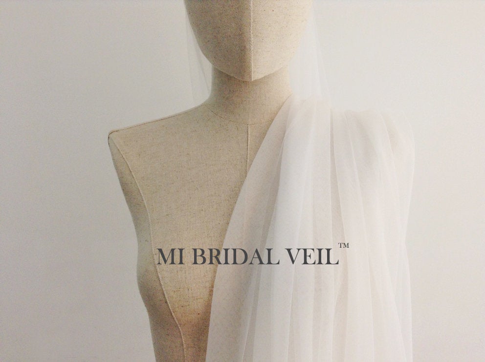 Cathedral Soft Tulle Wedding Veil, Illusion Tulle Morden Veil, Mi Bridal