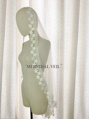 Boho Mantilla Venice Lace Wedding Veil, Tassel Lace Veil,Mi Bridal