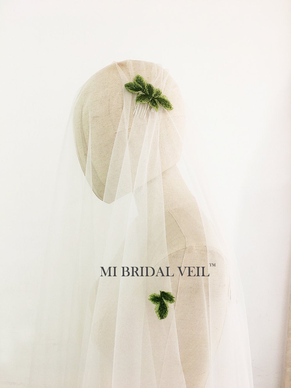 Juliet Cap Veil, Vintage Wedding Veil, Spring Forest Bridal Veil, Mi Bridal