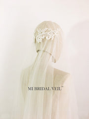 Beaded Juliet Cap Veil, Lace, Vintage Inspired Wedding Veil, Mi Bridal