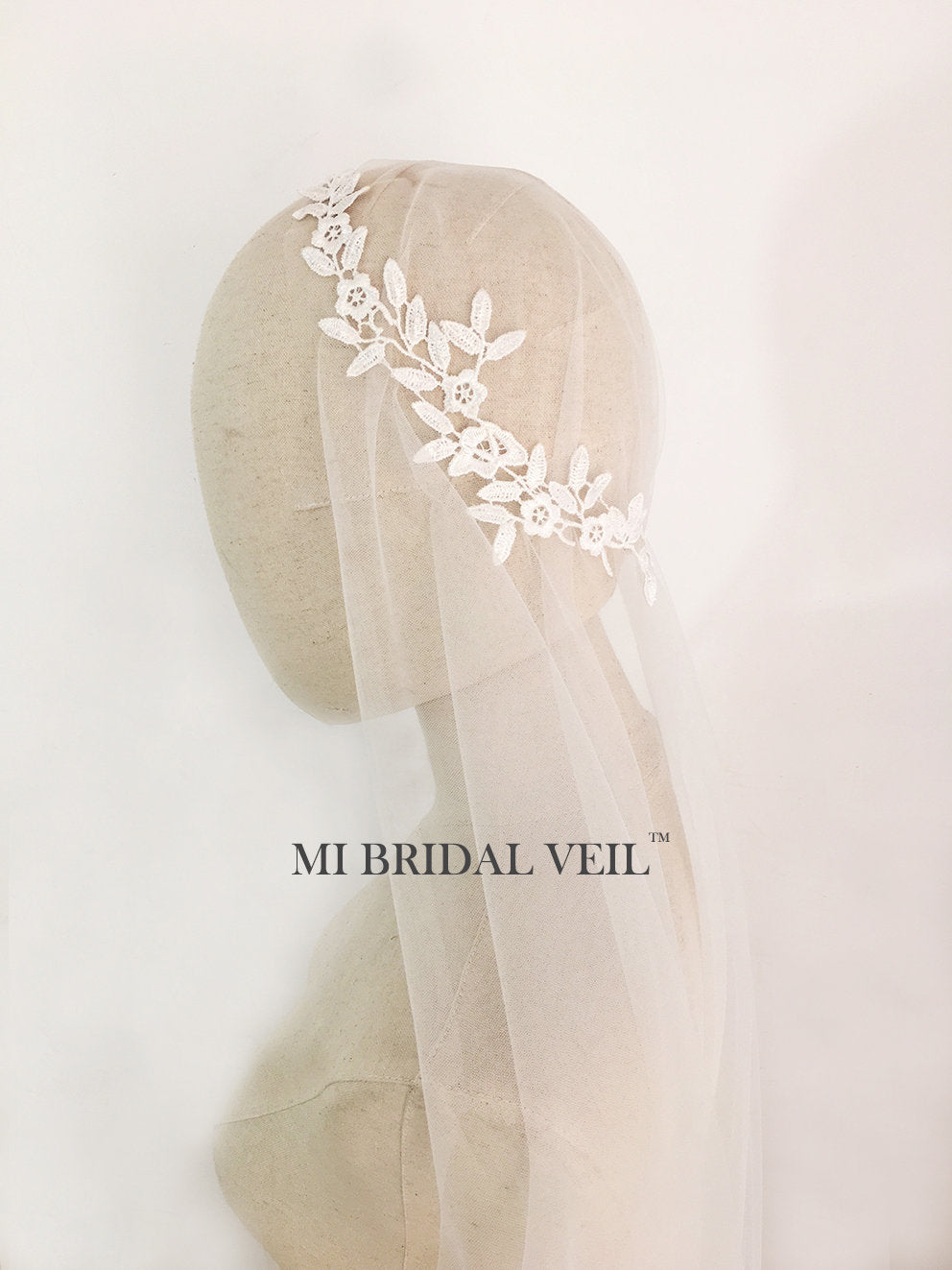 Juliet Cap Veil,1920s Inspired Bridal Veil, Rose Lace Wedding Veil, Mi Bridal