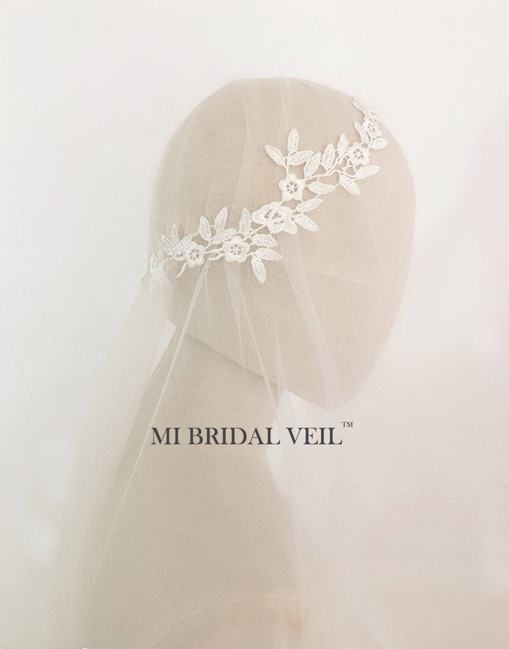 Juliet Cap Veil,1920s Inspired Bridal Veil, Rose Lace Wedding Veil, Mi Bridal