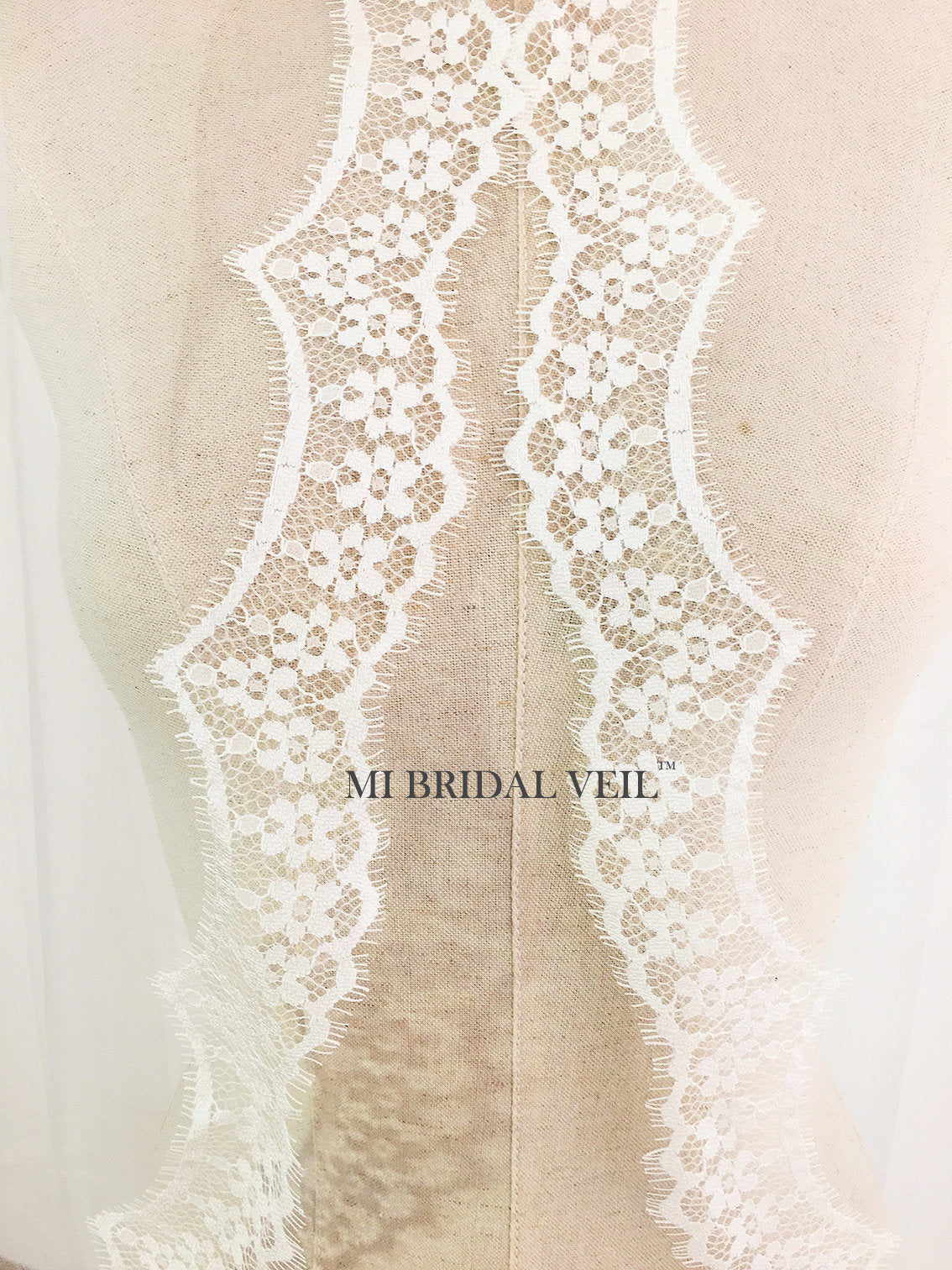 Cathedral Lace Wedding Veil, Mantilla/Blusher Lace Bridal Veil, Mi Bridal