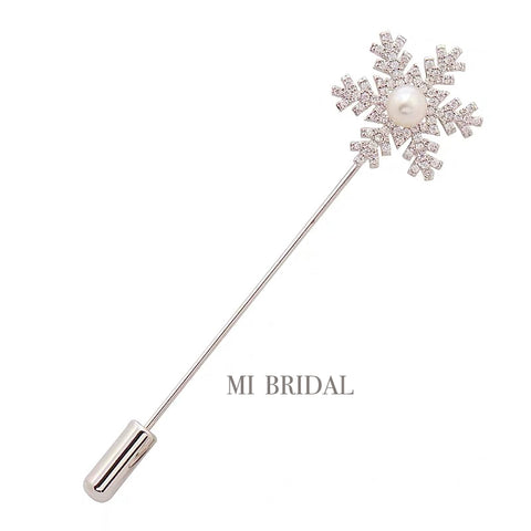 Veil Pin, Rhinestone Pin, Pin for Blusher Veils, Snowflake Pin for Drop Wedding Veil, Mi Bridal