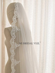 Cathedral Venice Lace Wedding Veil, Crochet Lace Bridal Veil, Mi Bridal