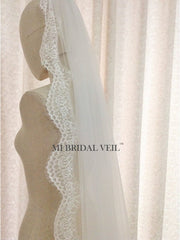 Eyelash Chantilly Cathedral Lace Wedding Veil, Mi Bridal