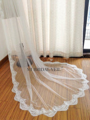 Eyelash Chantilly Cathedral Lace Wedding Veil, Mi Bridal