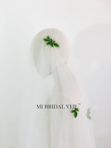 Juliet Cap Veil, Vintage Wedding Veil, Spring Forest Bridal Veil, Mi Bridal