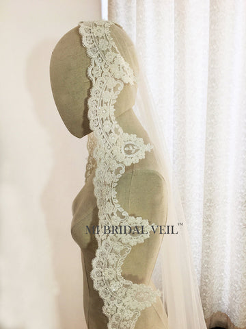 Vintage-Inspired Bridal Mantilla Veils Short Wedding Veil ACC1066