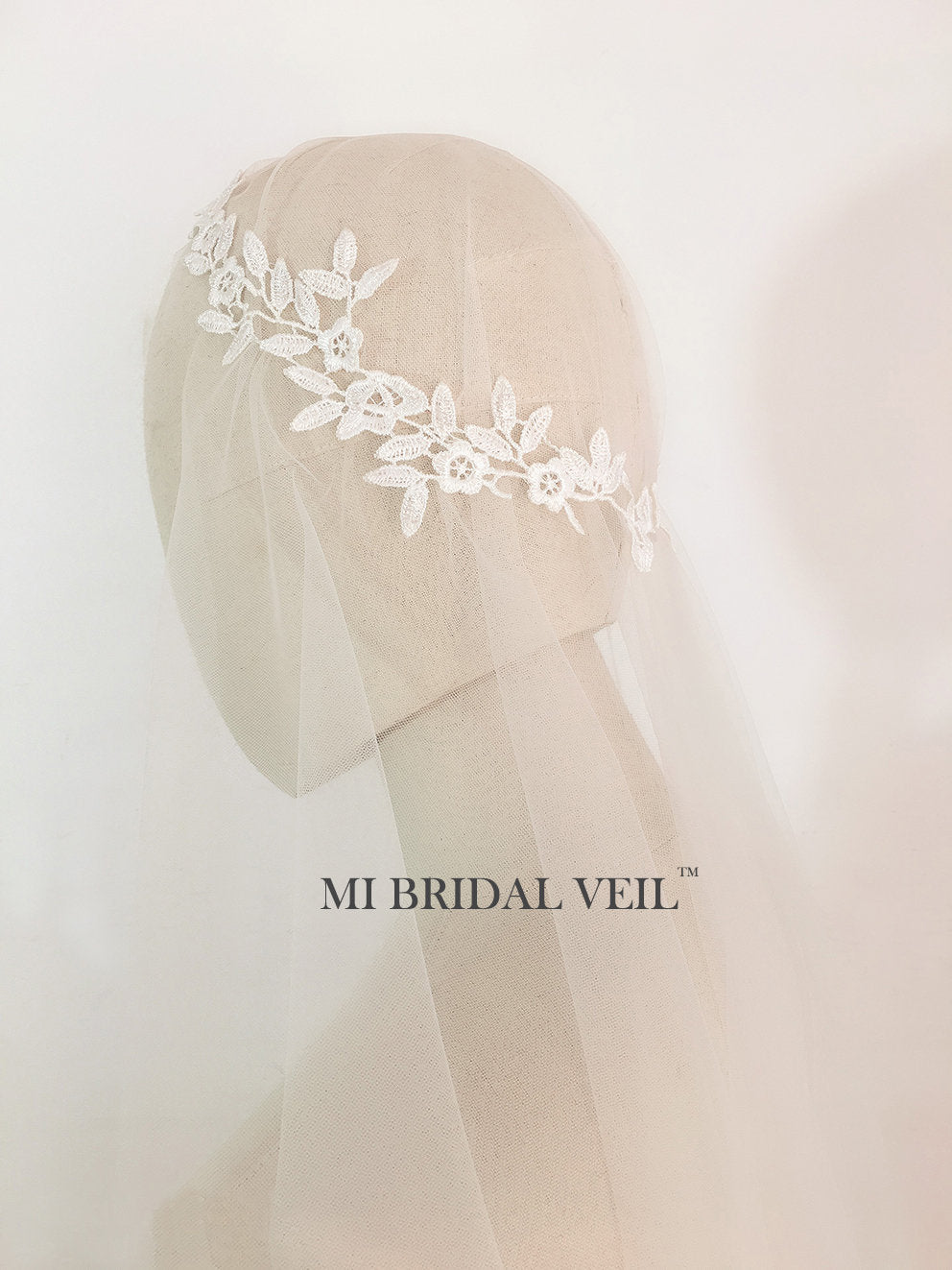 Juliet Cap Veil,1920s Inspired Bridal Veil, Rose Lace Wedding Veil, Mi Bridal
