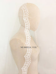 Cathedral Lace Wedding Veil, Mantilla/Blusher Lace Bridal Veil, Mi Bridal