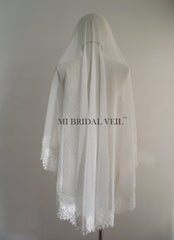 Polka Dot Veil, Mantilla Lace Wedding Veil, Vintage Inspired Rose Lace Bridal Veil Mi Bridal