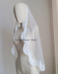 Lace Wedding Veil, Vintage Inspired Rose Lace Bridal Veil, Mi Bridal