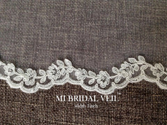 Mantilla Veil, Cathedral Lace Wedding Veil, Rose Lace Bridal Veil, Mi Bridal