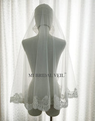 Mantilla Lace Wedding Veil, Vintage Inspired Bridal Veil, Mi Bridal