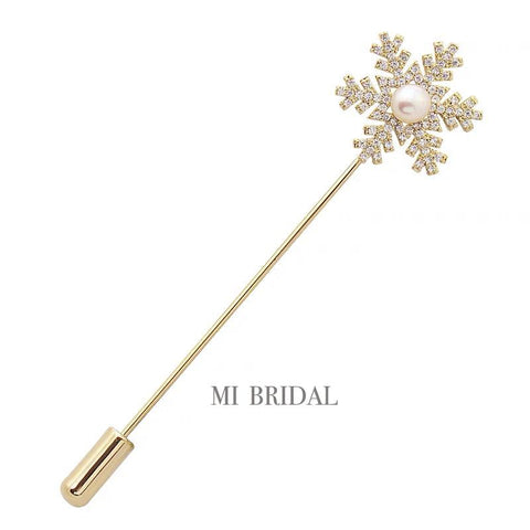 Veil Pin, Rhinestone Pin, Pin for Blusher Veils, Snowflake Pin for Drop Wedding Veil, Mi Bridal
